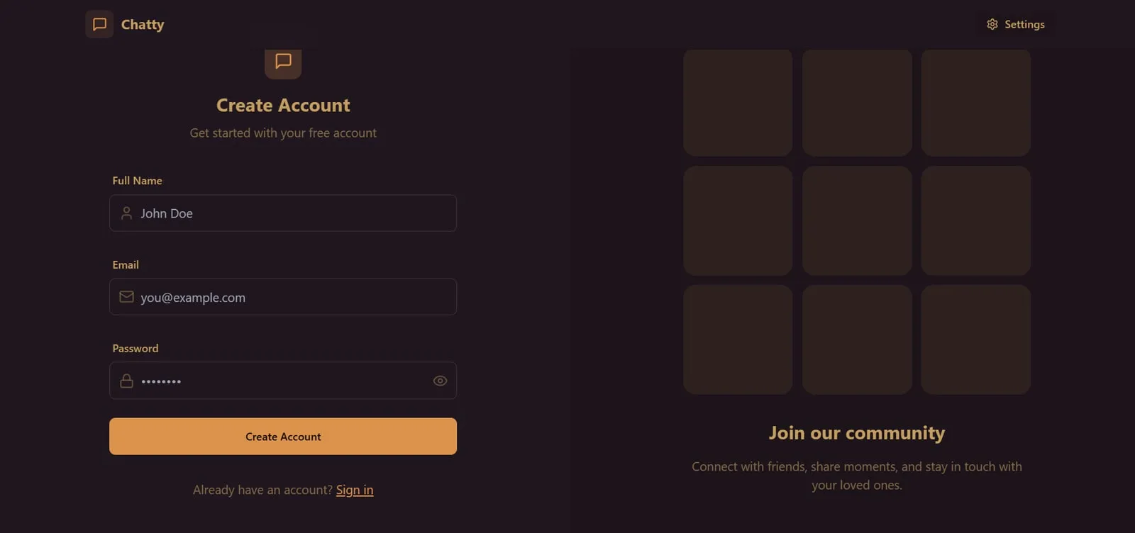 Chatty — screenshot