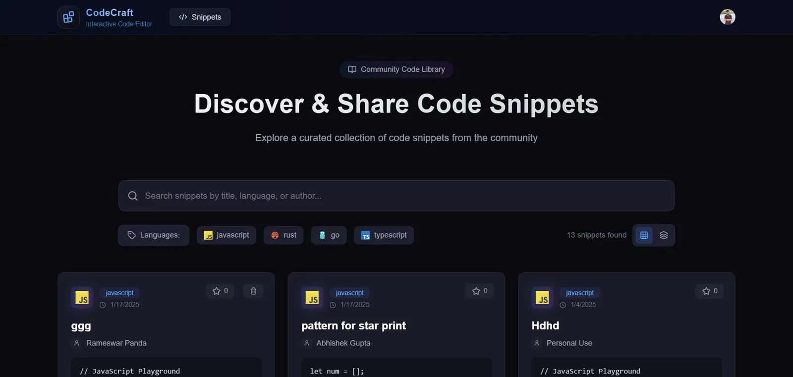 CodeCraft — screenshot